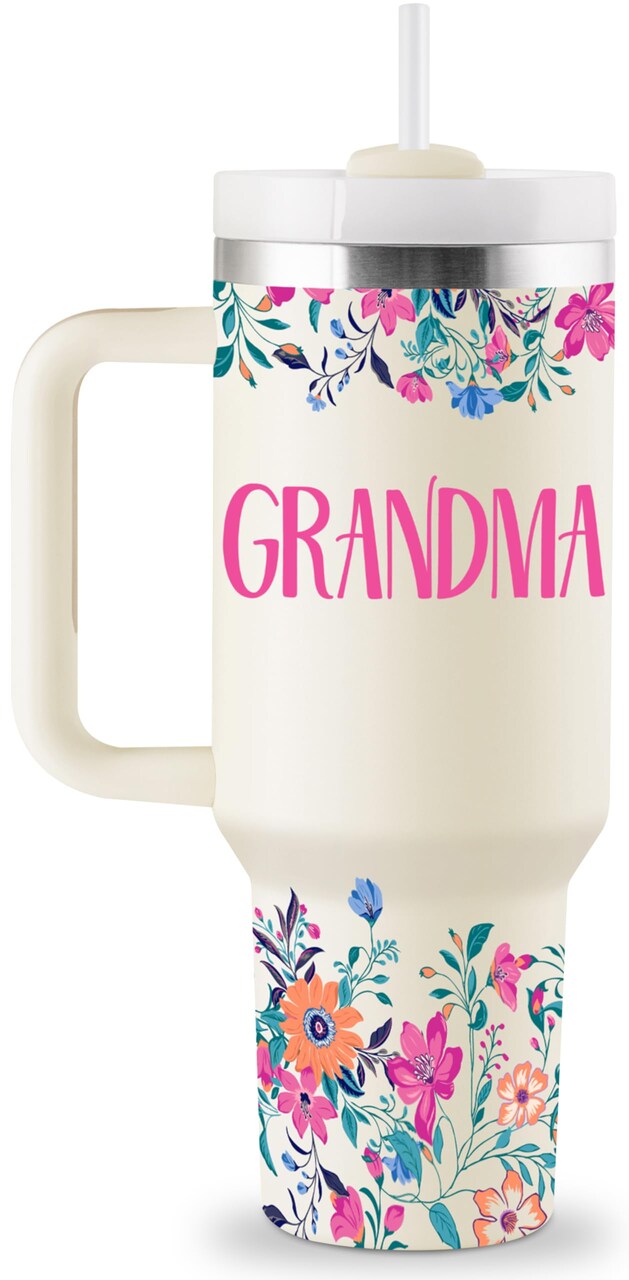 Grandma Gifts Mothers Day Gifts for Grandma Great Grandmother Birthday Gift Ideas Best Grandmother Gift from Granddaughter Grandson 40oz Travel Cup Insulated Tumbler with Lid & Straw